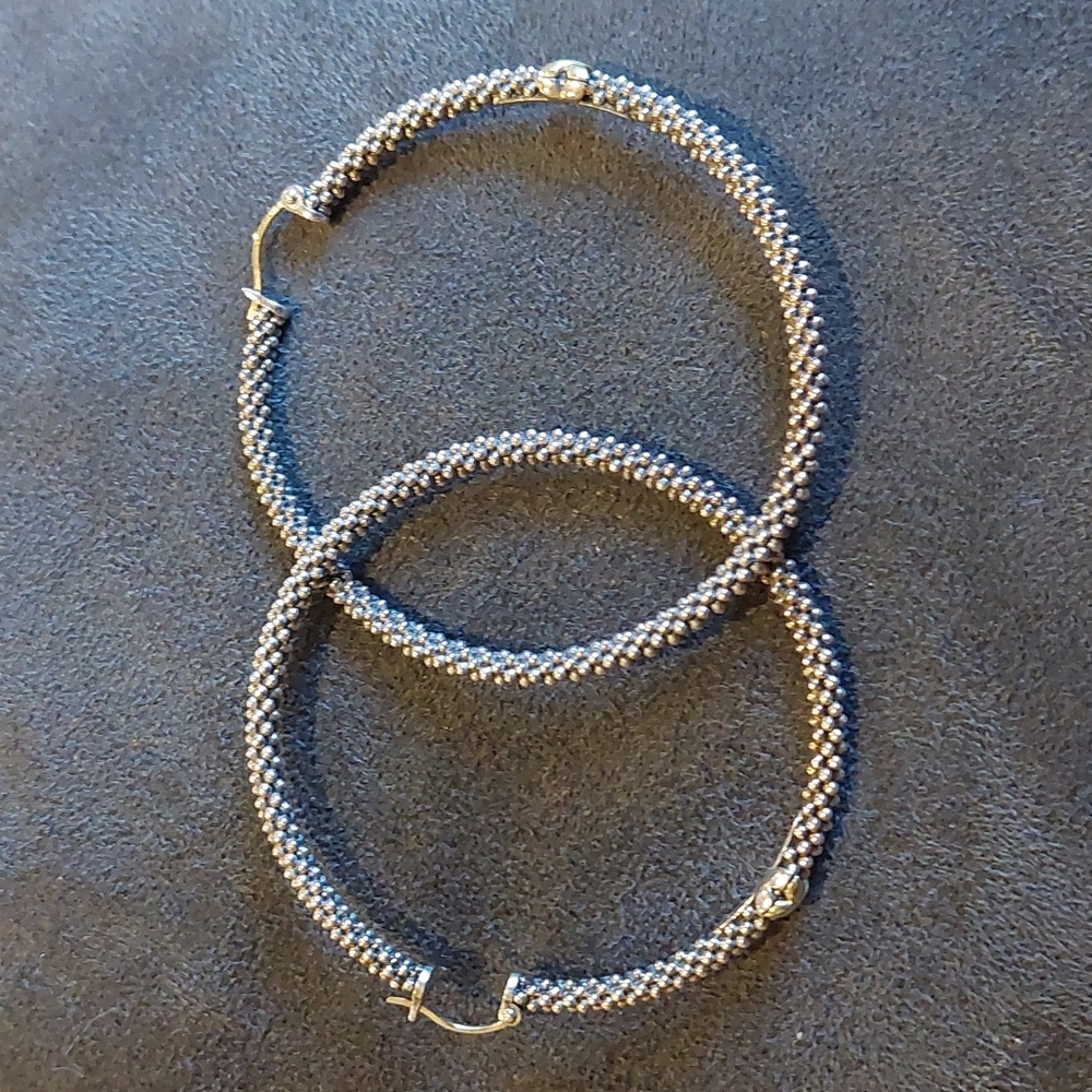 Lagos Large Caviar 18k x Hoops 2"